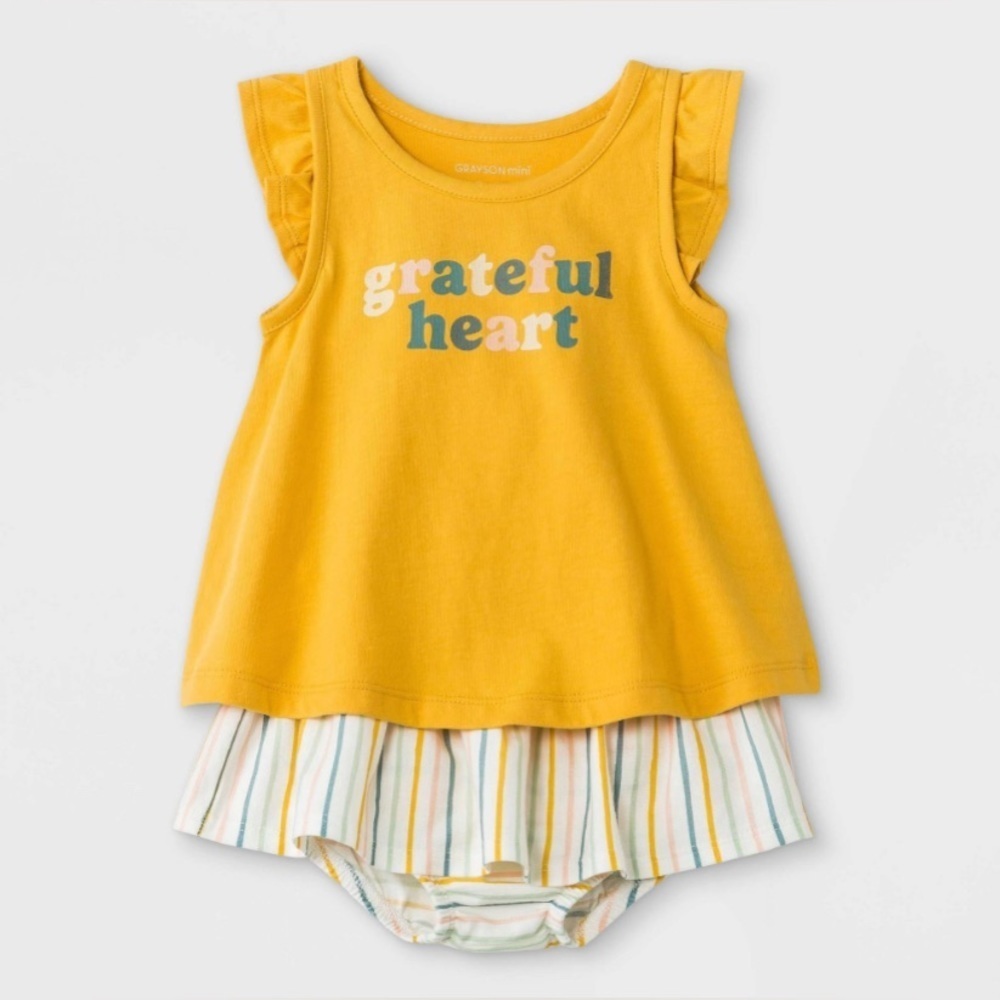 NWT Two Piece Grayson Mini Hello Adorable Shirt and Skort Set Newborn